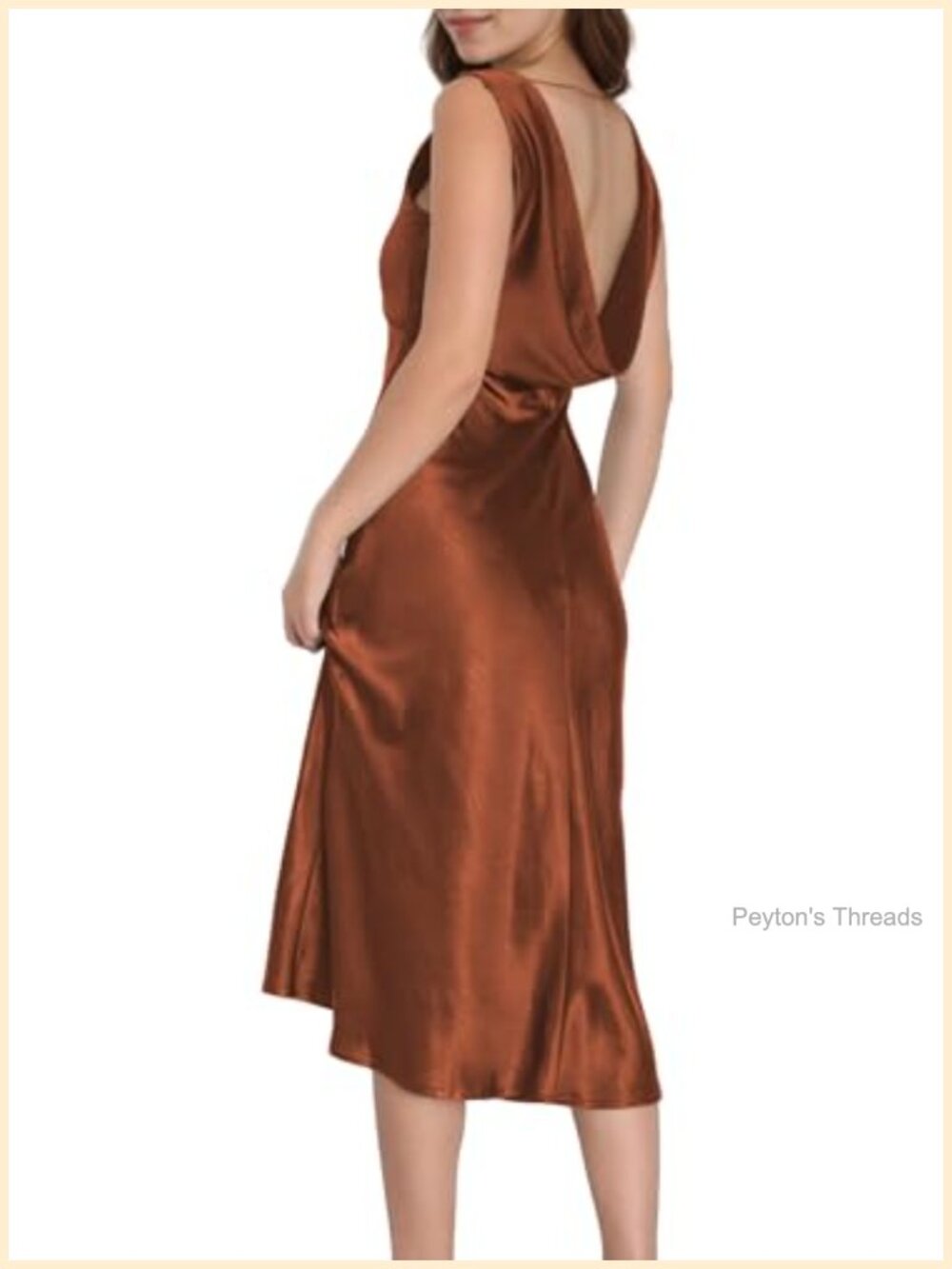 Satin V Neck Backless Midi Dress Sleeveless A Line Formal Wedding Guest